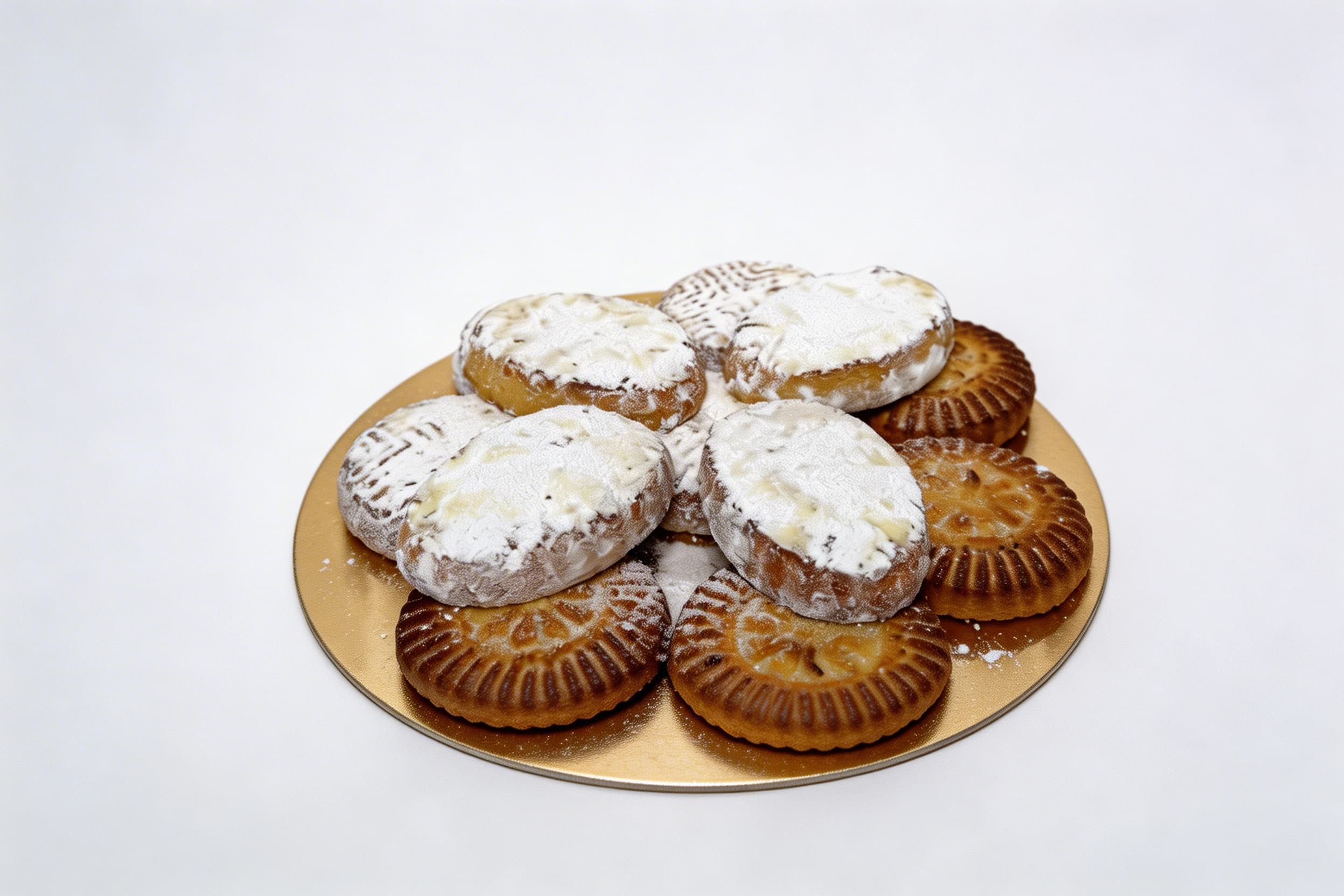 Mixed Maamool Box — A refined 1 dozen assortment of handcrafted maamoul, delicately filled with dates, walnuts, and pistachios, and finished with a light dusting of powdered sugar. Beautifully arranged in a signature box for an elegant and authentic experience.